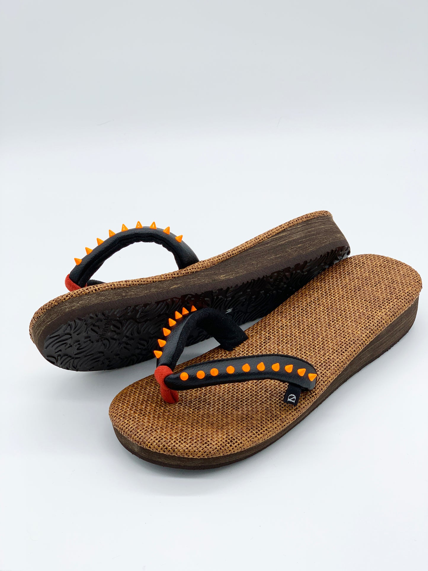 ビーサン型草履 BROWN*ORANGEスタッズ
