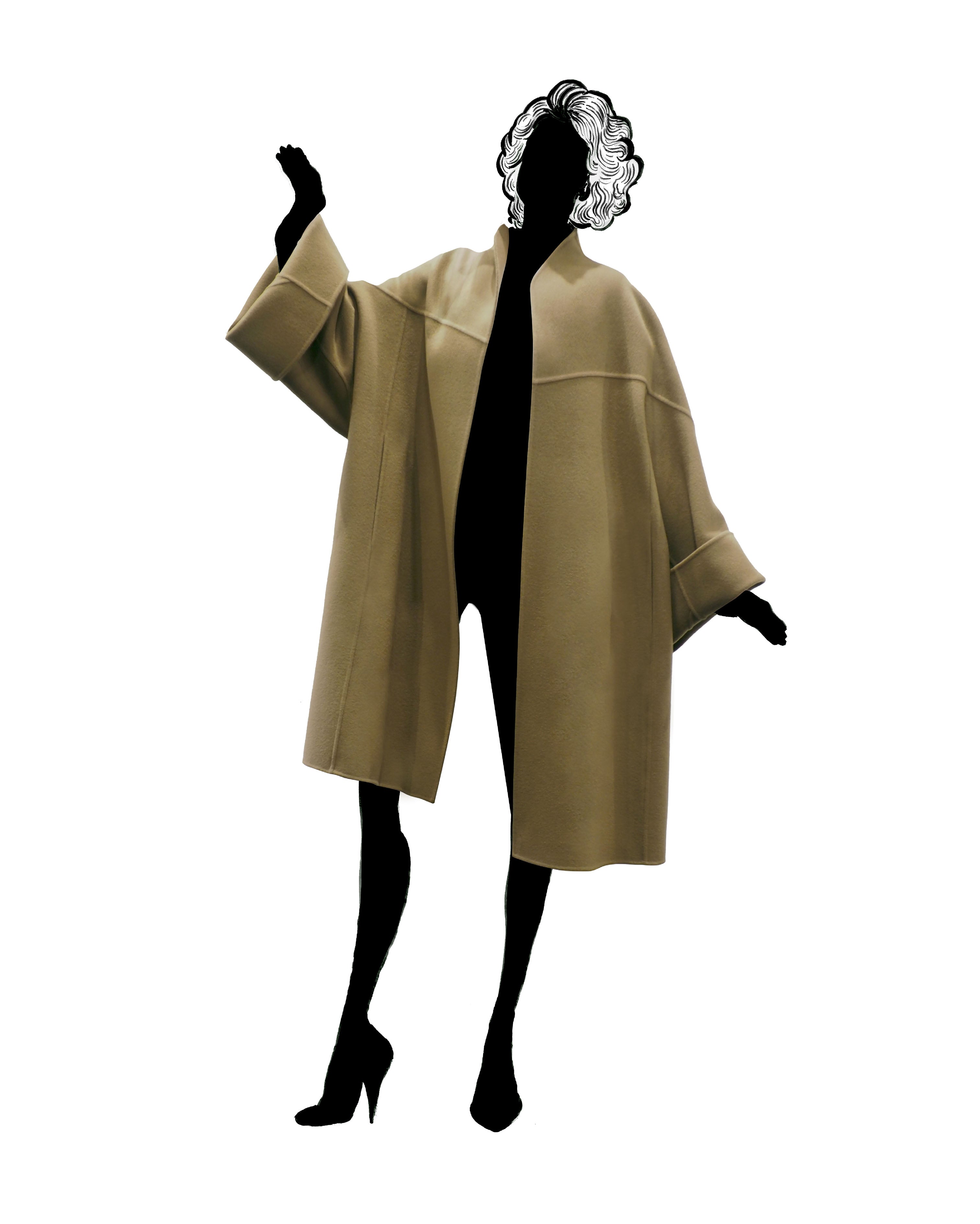 mima ロングコート　女優コート　スラドキー　和装コート